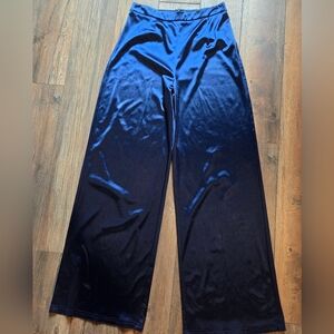 "Shiny Satin" Wide-Leg Pants